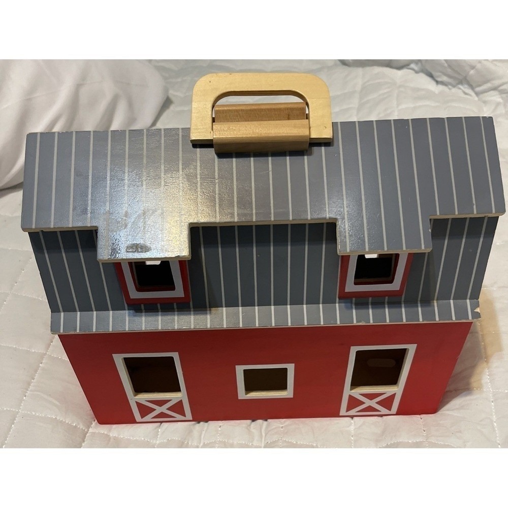 Melissa & Doug (3700) Fold and Go 2 Stories Wooden Barn 13.5 L X 10.5 H X 7.5 W - Picture 7 of 13